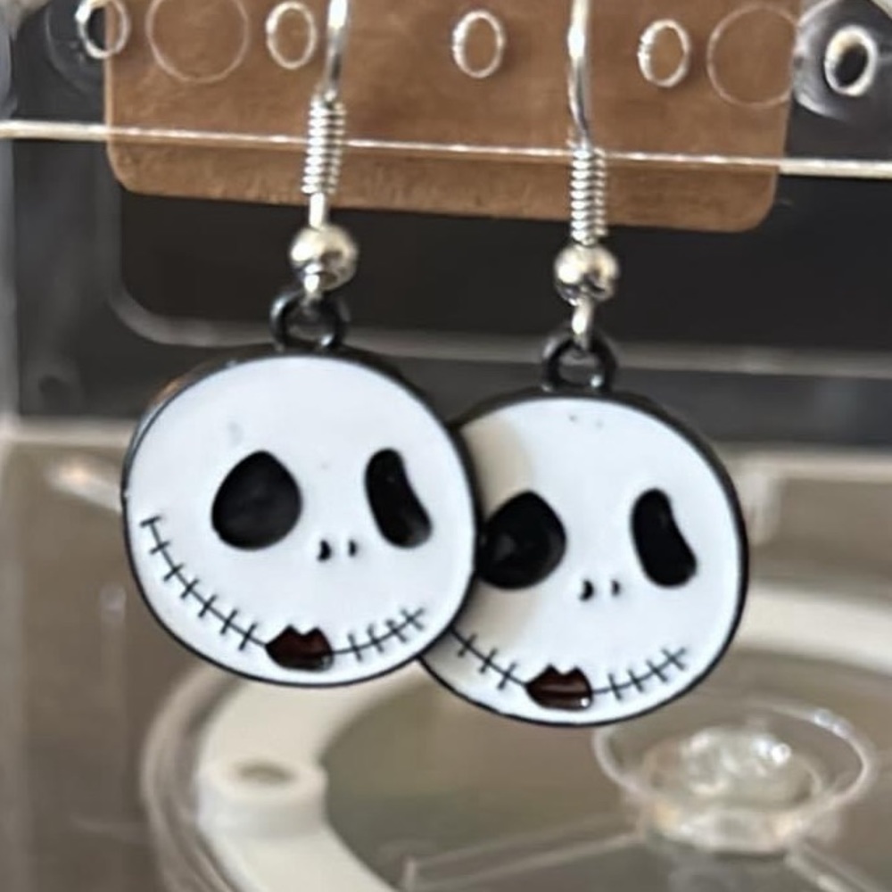 Handmade Jack Skellington Earrings